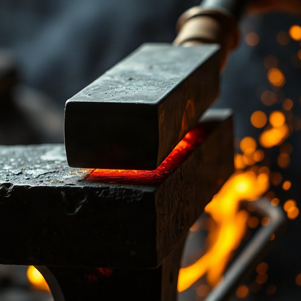 Hot steel on the anvil