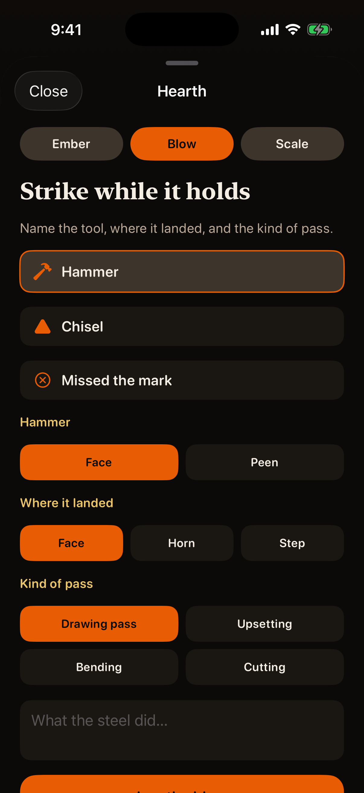 Blow logging panel